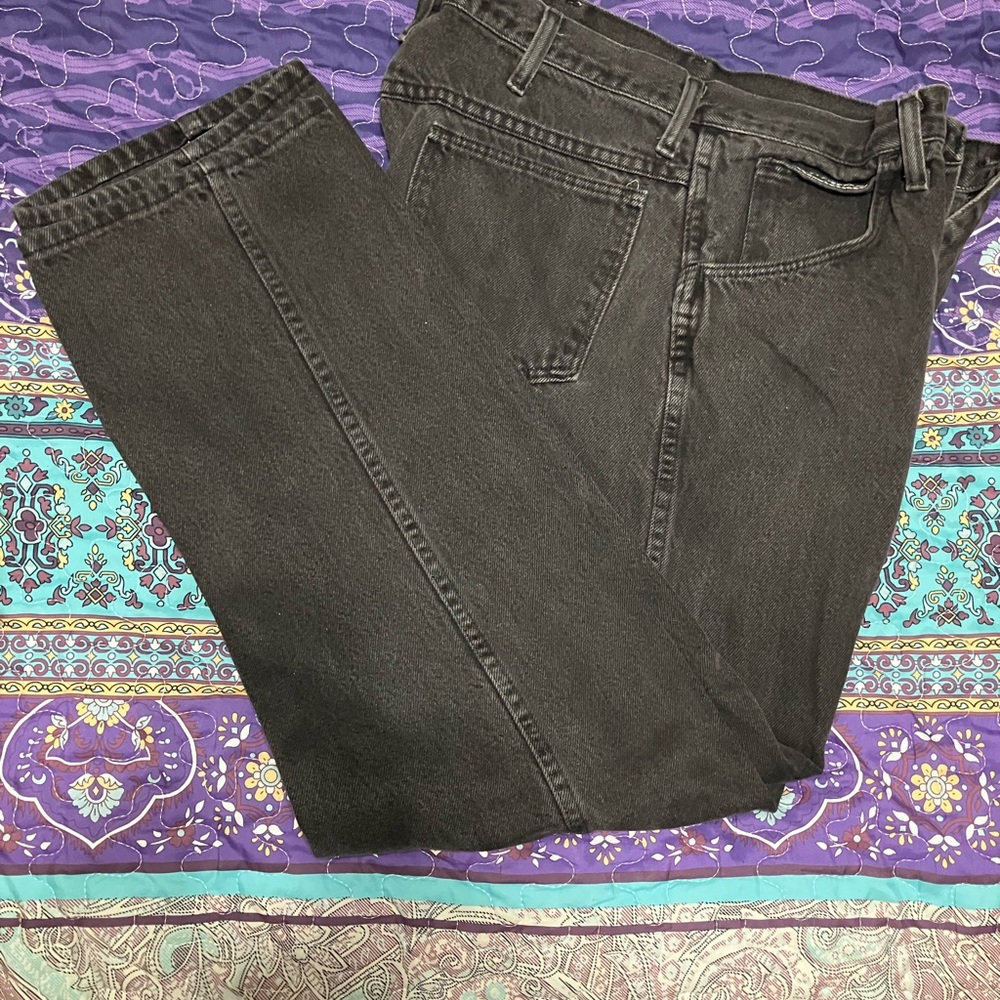 Faded Glory Black Straight Jeans Classic Denim Style